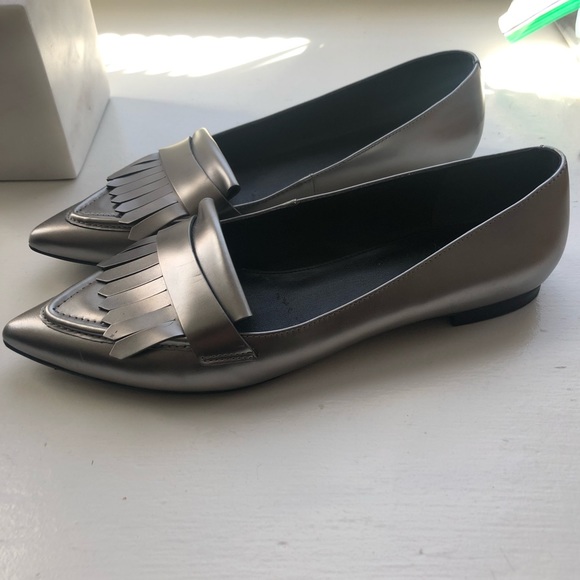 Metallic Marc Fisher Pointed Loafers - Picture 3 of 6